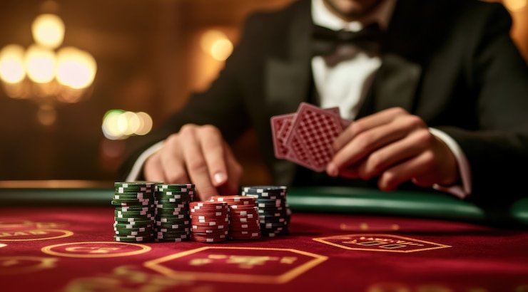Tampilan streaming dealer langsung Pretty Gaming di smartphone